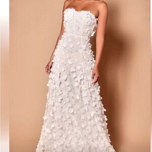 White flower ball gown